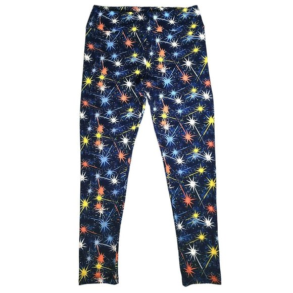 LuLaRoe Women's Star Pattern Americana Leggings Tall And Curvy Size 12-18 - Picture 2 of 10